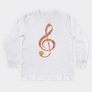 Psychedelic Music note 2 Kids Long Sleeve T-Shirt